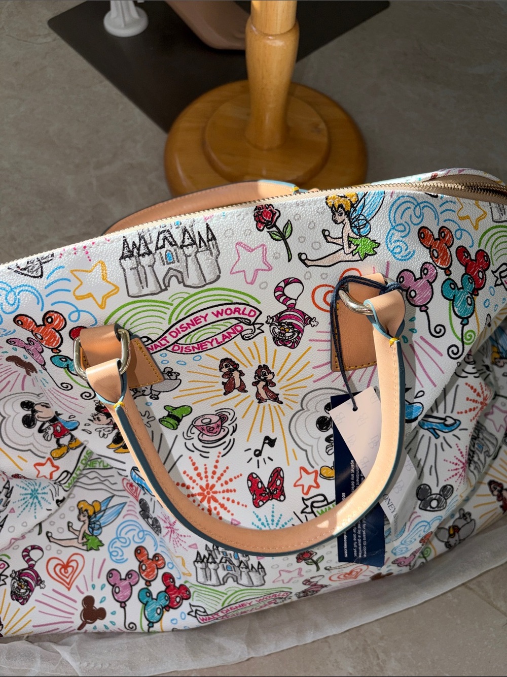 Dooney & Bourke White Multicolor Disney Print Weekender - Picture 12 of 17